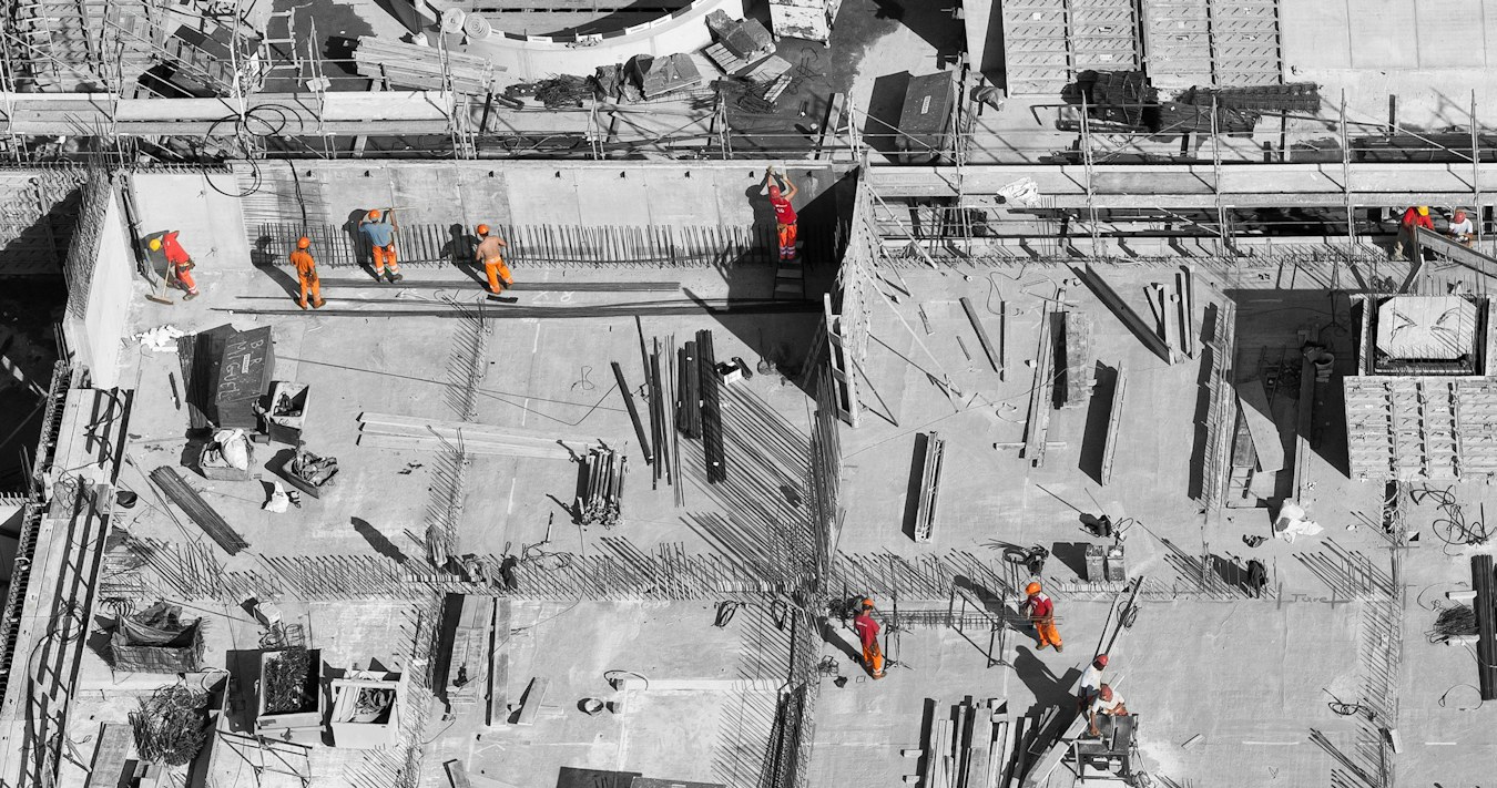 Aerial view of a construction site Aerial view of a construction site