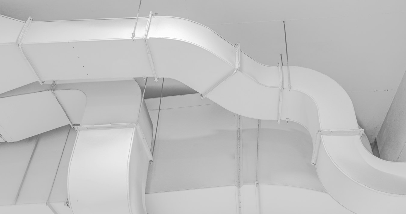 Ventilation duct runs at ceiling level Ventilation duct runs at ceiling level